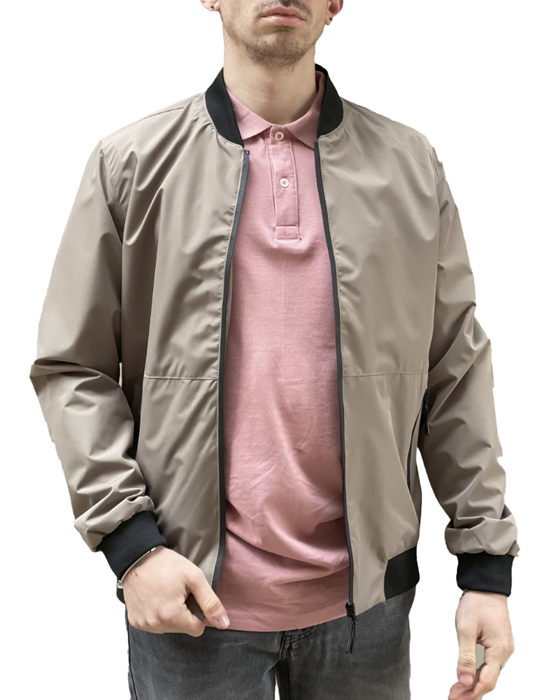 Ανδρικό μπεζ ελαφρύ Bomber Jacket WS2803B φωτογραφία